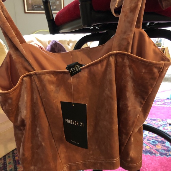 Pink velvet corset crop top - Picture 3 of 5